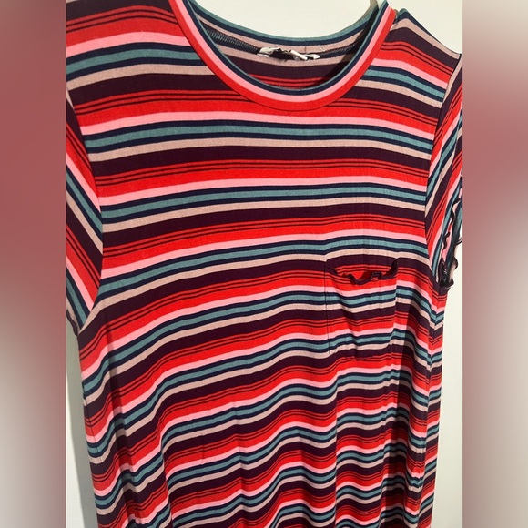 American Eagle Women’s T Shirt Dress Striped Red Blue Size: Large | Fall Summer - Picture 4 of 9